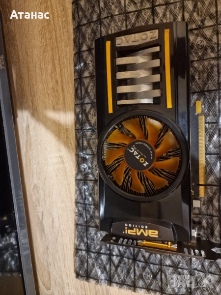2бр ретро видеокарти за SLI режим ZOTAC GTX 460 AMP! Edition 1GB DDR5 256bit , снимка 1