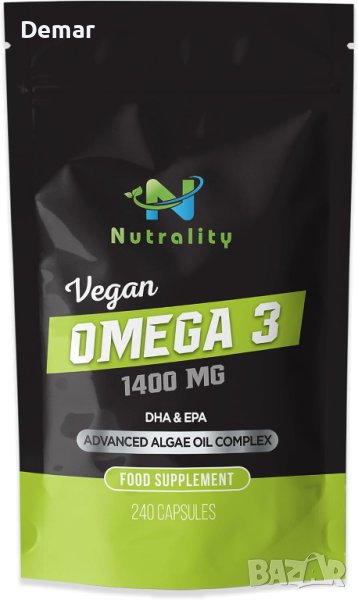 Омега 3 Nutrality Vegan Omega 3 на капсули - 1400 mg , снимка 1