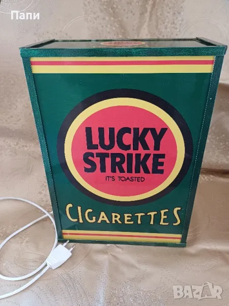 Ретро светеща рекламна кутия "Lucky strike", снимка 1