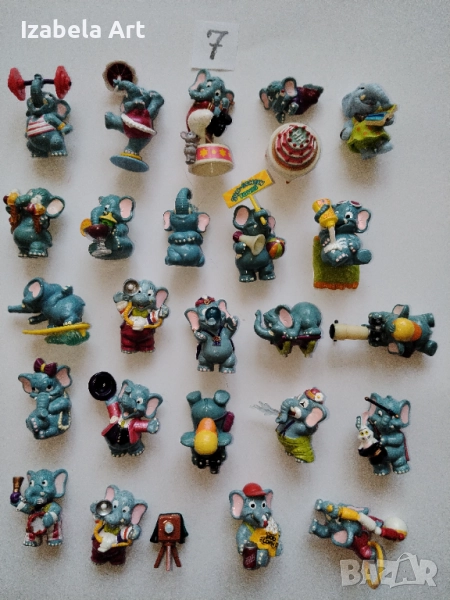 24бр фигури Kinder СЛОНЧЕТА/стари Киндер играчки от шоколадови яйца , снимка 1