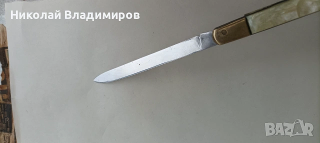Стар бъкгарски голям 25,5 см. разгънат джобен нож ножче като нов, снимка 7 - Ножове - 53223148