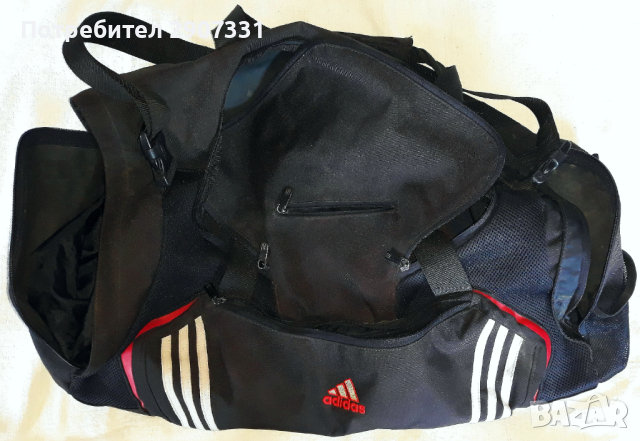 Спортна чанта Adidas. Размери 57 x 30 x 22 см, снимка 5 - Чанти - 44590101