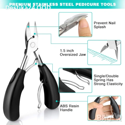 Комплект инструменти за педикюр – нокторезачки за дебели и впити нокти, снимка 7 - Продукти за маникюр - 53735210