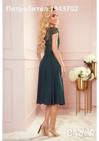 Елегантна рокля от шифон в зелен цвят 381-2 Numoco, снимка 2 - Рокли - 47721488