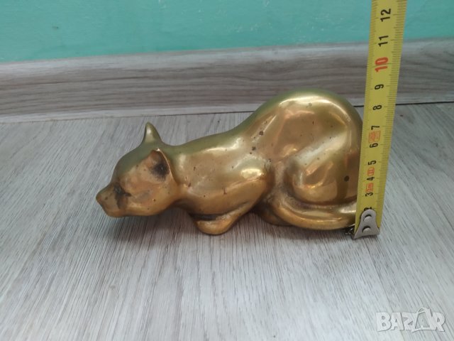 месингова статуетка-коте, снимка 2 - Други ценни предмети - 40217825