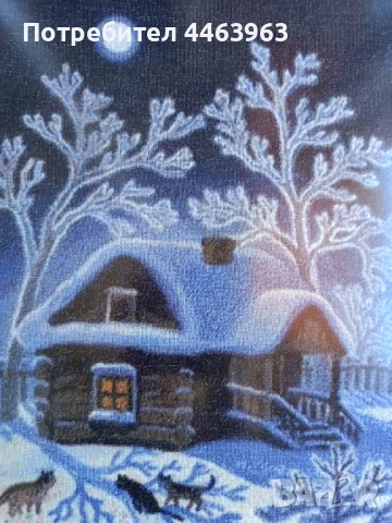 гоблен ,,Зимна нощ", 31/44 см, снимка 8 - Гоблени - 51372185