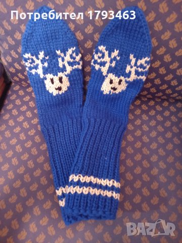 Ръчно плетени коледни чорапи, снимка 1 - Мъжки чорапи - 34232998