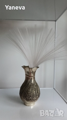 Vintage , масивна , метална , посребрена ваза . , снимка 3 - Декорация за дома - 52998048