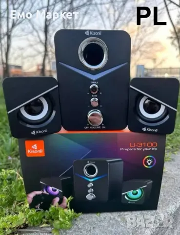 Тонколони Kisonli U-3100, AUX, 3W+2x2W, Black - 22223 - Гаранция 24 месеца , снимка 2 - Тонколони - 49286146