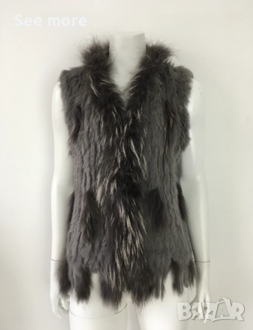 Елек естествен косъм лисица и заек С/М 2 модела, снимка 2 - Елеци - 52436934