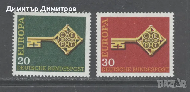 Германия 1968г - Мi 559/60 Европа комплектна серия чиста, снимка 1