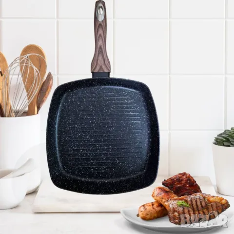 Висококачествен грил тиган с незалепващо гранитно покритие, 26 см, снимка 1