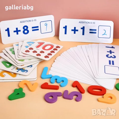 Дървена игра - Забавна математика с 30 карти и дървени клечки, снимка 3 - Образователни игри - 41468094