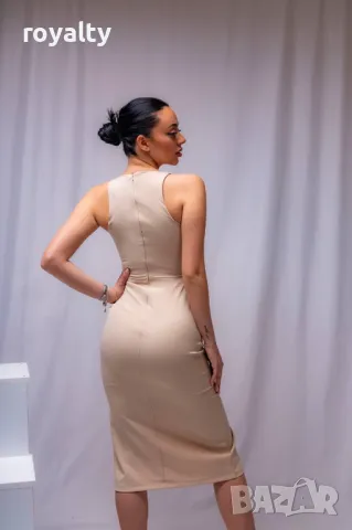 Сива стилна дамска рокля , снимка 2 - Рокли - 50049067