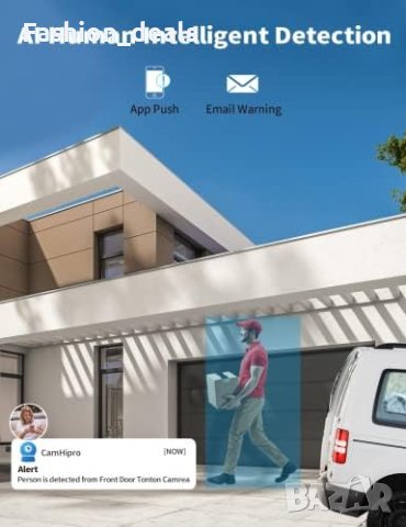 Нова Външна безжична камера за видеонаблюдение Цветно нощно виждане, снимка 7 - HD камери - 41754197