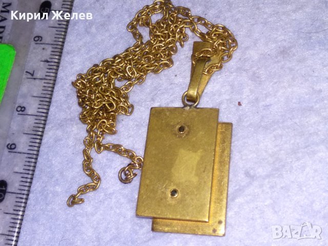 КРАСИВ Стар ПОЗЛАТЕН БРОНЗОВ РЕТРО АР ДЕКО МЕДАЛЬОН с ФИНА БРОНЗОВА с ПОЗЛАТА ЗДРАВА ВЕРИЖКА 38453, снимка 12 - Антикварни и старинни предмети - 41389449
