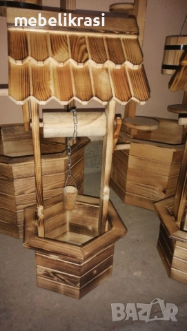 Малък декоративен кладенец с 2 поставки за цветя с височина 80 см.. , снимка 6 - Градински мебели, декорация  - 47902776