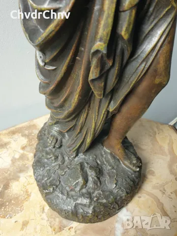 ЦАМ статуетка 48см-3кг/стара метална скулптура/метална фигура на жена-музикантка, снимка 7 - Антикварни и старинни предмети - 49232083