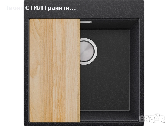 STOP! Christmas Графит кухненска мивка OSLO 50 XXL+ Смесител FLEX+Сифон, снимка 2 - Мивки - 52638097