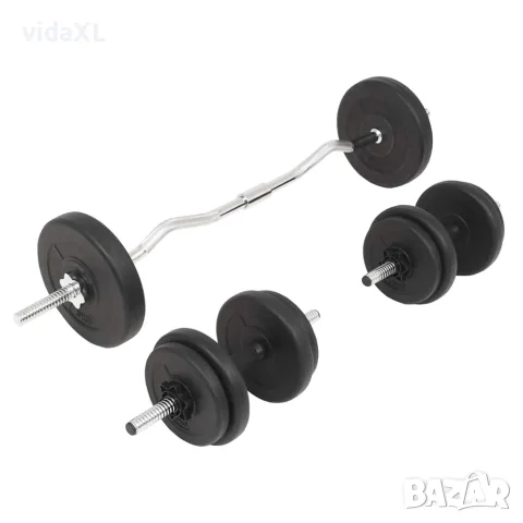 vidaXL Комплект щанга и дъмбели, 30 кг, снимка 2 - Фитнес уреди - 56148402