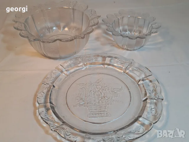 комплект фруктиера бонбониера и чиния Goebel glass  10/1