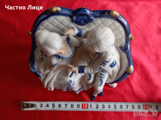 Барокова Порцеланова Статуетка Композиция, Маркирана, снимка 6 - Антикварни и старинни предмети - 53036793