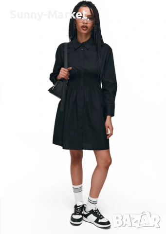 Дамска памучна рокля с ластик на талията, снимка 5 - Рокли - 53506139