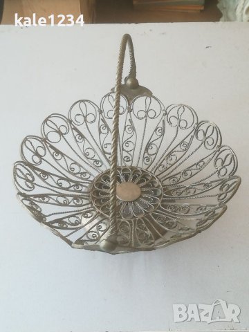 Руска бонбониера филигран. Кошничка. Москва. СССР. Ръчна изработка , снимка 11 - Антикварни и старинни предмети - 41675319