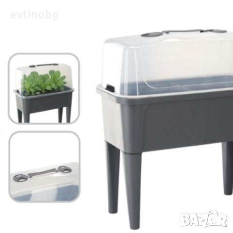 Сива оранжерийна маса с капак - здрава и практична, снимка 5 - Оранжерии - 53832655