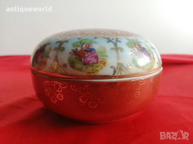 Френска Барокова Порцеланова Кутия за Бижута , снимка 2 - Антикварни и старинни предмети - 41594816