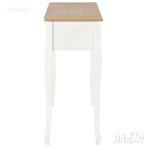 vidaXL Конзолна тоалетна маса с 3 чекмеджета, бяла, снимка 3 - Тоалетки - 56146514