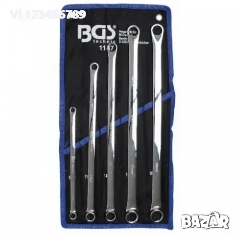 Ключове звездa удължени 8-19мм к-т 5бр BGS  Стомана: Cr-V  Удължен профил  Калъф  Размери:  8х10 мм,