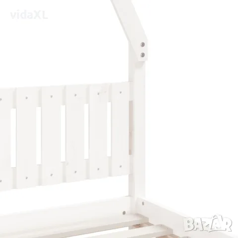 vidaXL Детска рамка за легло, бяла, 90x190 см, бор масив, снимка 7 - Бебешки легла и матраци - 56148172