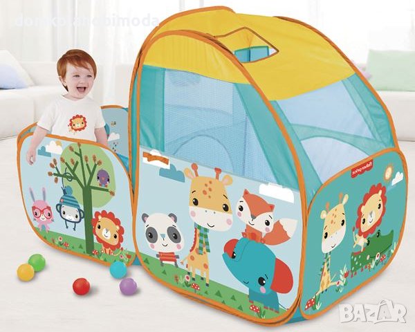 Палатка с детски кът и 25 топки по 5 сантиметра Fisher Price, снимка 3 - Образователни игри - 41764743