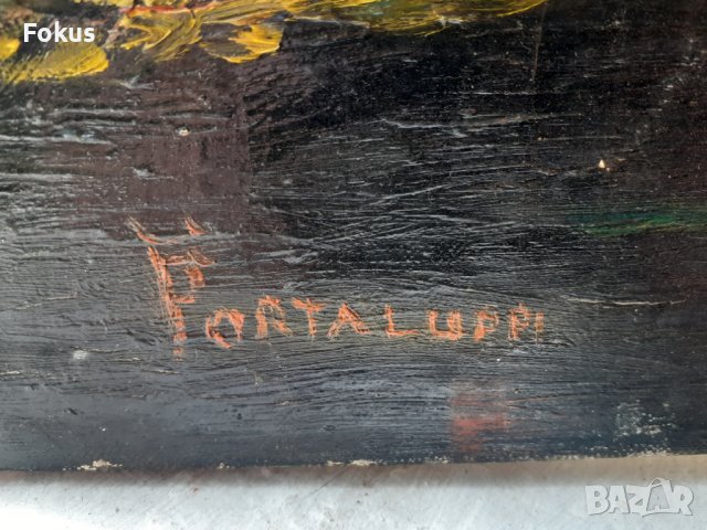 Стара картина масло на платно на Portaluppi, снимка 4 - Антикварни и старинни предмети - 40549989