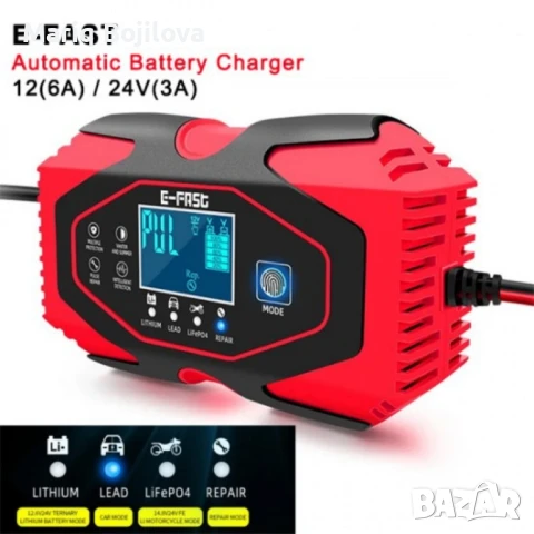 Умно зарядно за акумулатор 12/24V, ZYX-J40, снимка 3 - Аксесоари и консумативи - 48969371