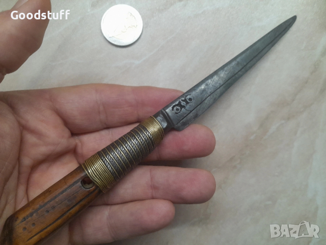 Стар кован нож,османски, ходми,каруд,кама,кулак, , снимка 7 - Антикварни и старинни предмети - 53427673