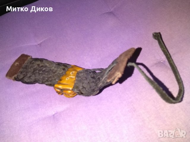 Гривна ръчна изработка естествена кожа 185х40 мм с камък нефрит 41х29х12мм за късмет, снимка 7 - Гривни - 44202031