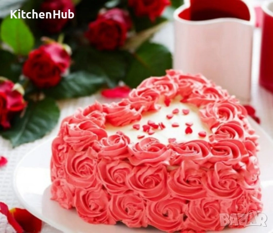 Комплект от 5 броя закопчаващи се тефлонови тави за печене - Сърце, снимка 7 - Съдове за готвене - 52122825