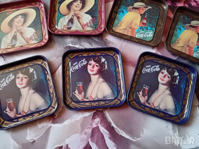 Комплект от 10бр. Оригинални ретро чинийки Coca-Cola, снимка 3 - Антикварни и старинни предмети - 51550888