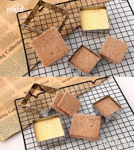 5 бр Квадрат квадрати квадратни метална форма форми резец резци тесто сладки бисквитки, снимка 2 - Форми - 52206098