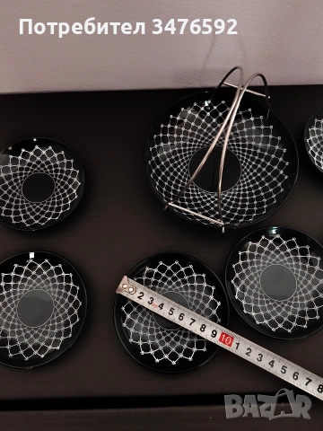 Сервиз за десерт зелено стъкло, снимка 5 - Сервизи - 53620960