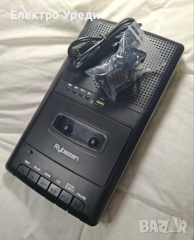 Диктофон касетофон Rybozen Portable Cassette Player – Конвертор на касети в MP3 с USB, снимка 4 - Аудио касети - 53574005
