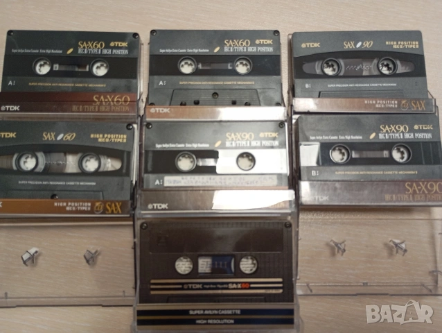 Лот от 7 бр TDK SA-X60/90 хромни аудио касети