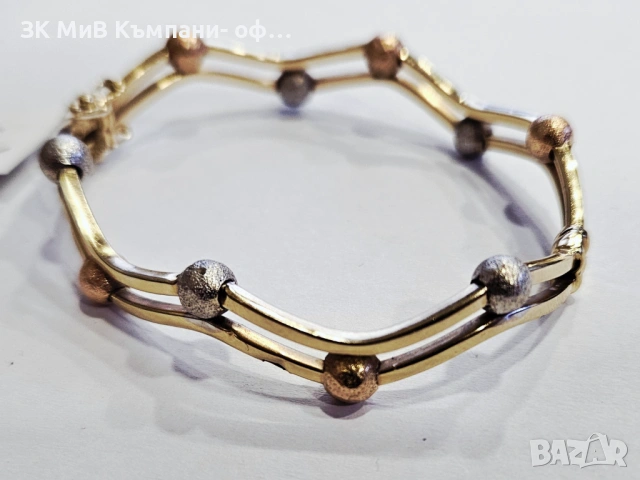 Златна гривна 9.14гр 05717-25, снимка 3 - Гривни - 53426627