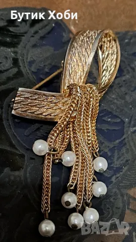 Колекционерска брошка с перли , снимка 3 - Антикварни и старинни предмети - 49498108
