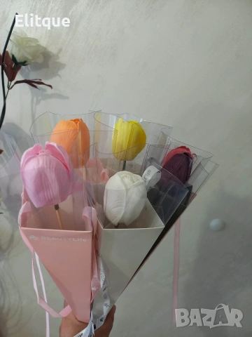 ръчно изработени лалета , снимка 5 - Изкуствени цветя - 53194012