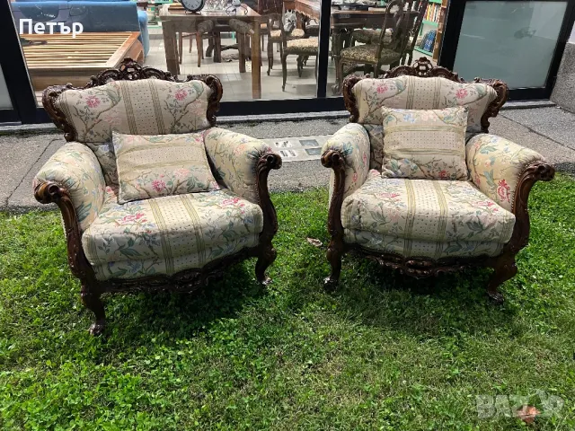 Барокови фотьойли, снимка 2 - Дивани и мека мебел - 47659354