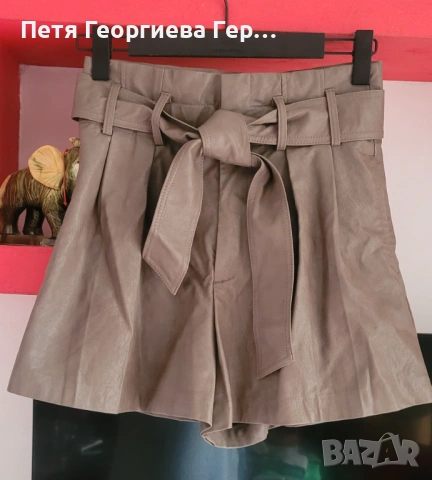 Къси кожени панталонки на Zara размер S , снимка 3 - Къси панталони и бермуди - 53223170