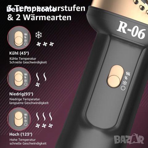 Многофункционална четка / сешоар за коса 1200 W R 06, снимка 4 - Маши за коса - 41905417